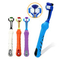Toothbrush With Three Sided Dogs Rubber