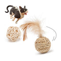 Pet Sisal Rope Weave Cat Feather Toy