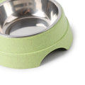 Double Pet Bowls Dog Food Water Feeder Stainless Steel
