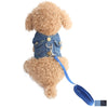 Vest Small Dog Halter Harness Lead Denim Chest Strap
