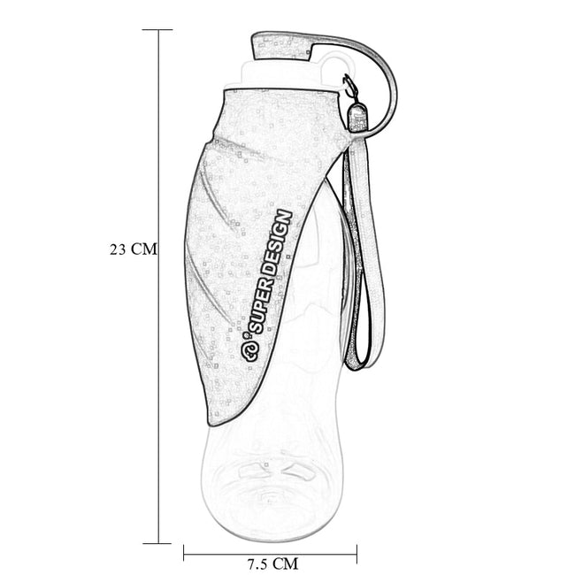 580ml Portable Water Bottle Soft Silicone Leaf Design
