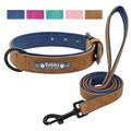 Leather Dog Collar Leash Set