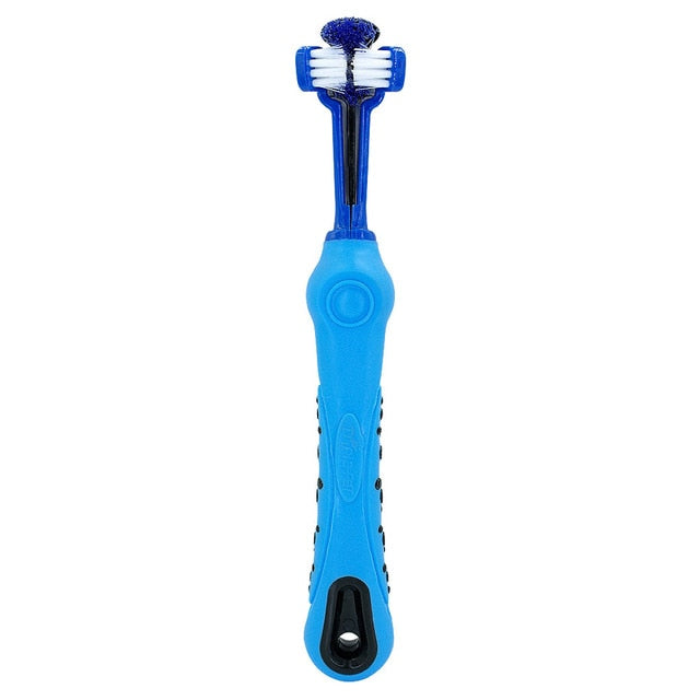Toothbrush With Three Sided Dogs Rubber